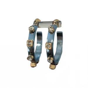 NEW SMITH & CO women's metallic metal hoop earring in blue